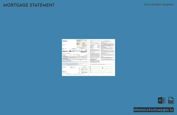 Hypothekenabrechnung der First Horizon Bank, Tennessee, USA, im Word- und PDF-Format, 2 Seiten, Beispielvorschau